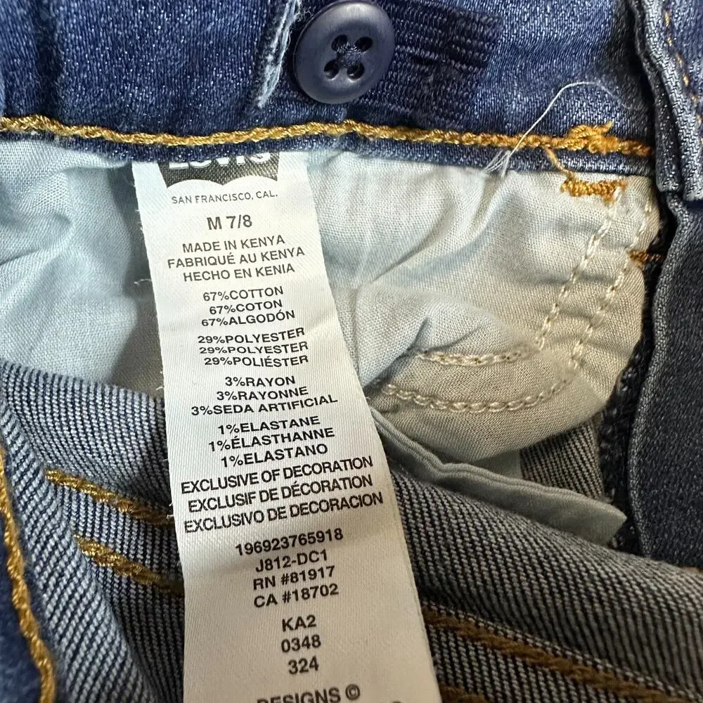 Levis Youth Girls‎ Jeans Medium 7/8 720 High Rise Super Skinny Distressed Denim